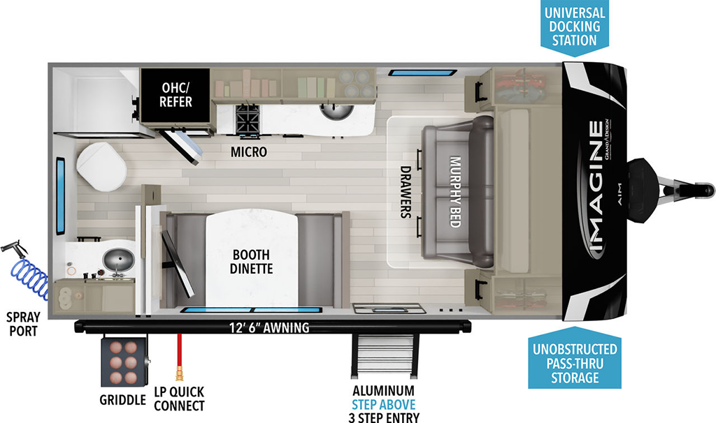 Image of floorplan for 2024 IMAGINE AIM 15RB by GRAND DESIGN