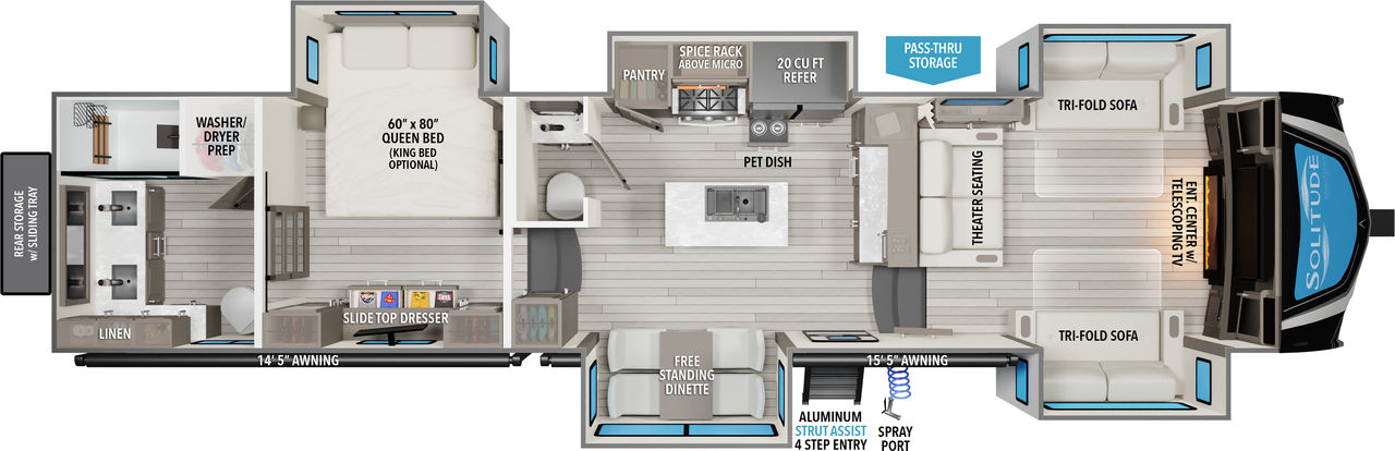 Image of floorplan for 2025 SOLITUDE 380FL by GRAND DESIGN