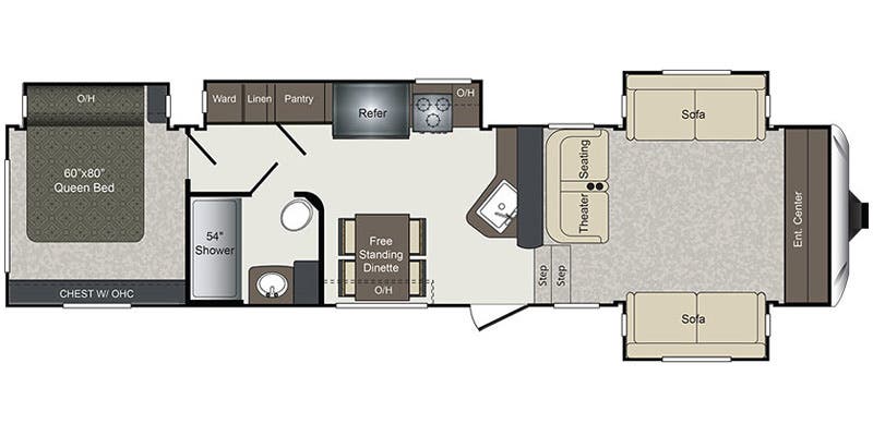 Image of floorplan for 2018 LAREDO 340FL by KEYSTONE